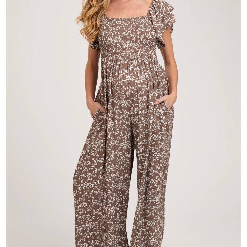Floral Brown Women's Jumpsuit